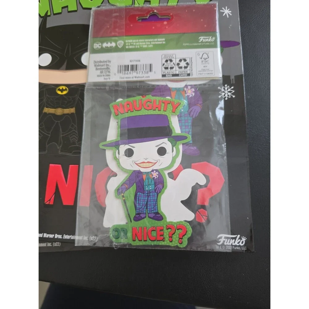 Batman & Joker Funko 6 Item Holiday Gift Bag & Tag Lot All New